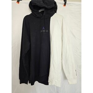 Vintage Jordan Brand Colorblock Hoodie Black White Mens XL Basketball Style